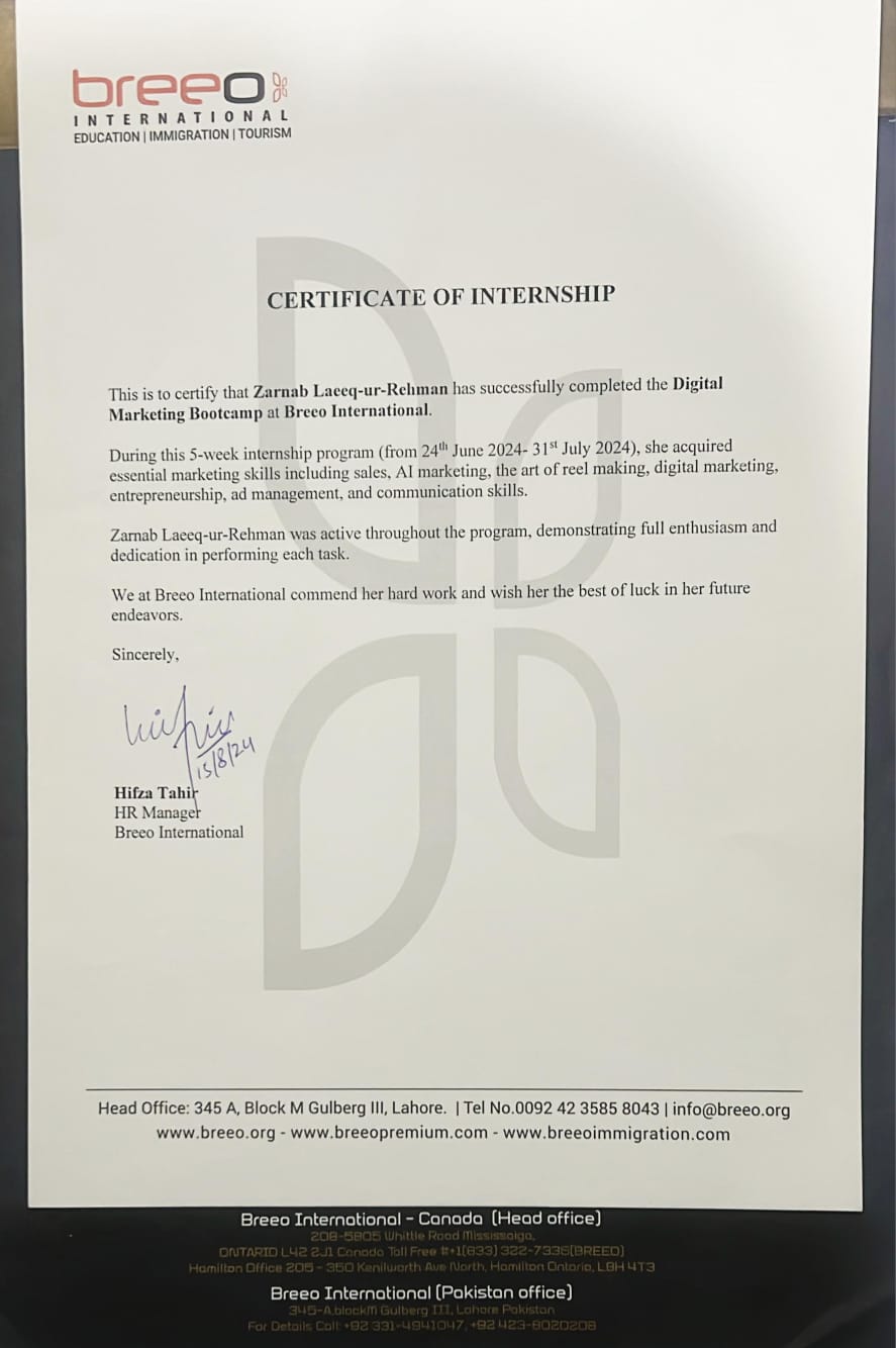 Breeo Certificate